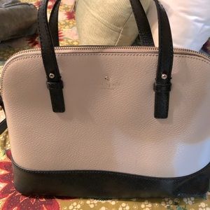Kate Spade Purse Black & Cream with crossbody strap 13 L x 9 1/2 H x 5 W
